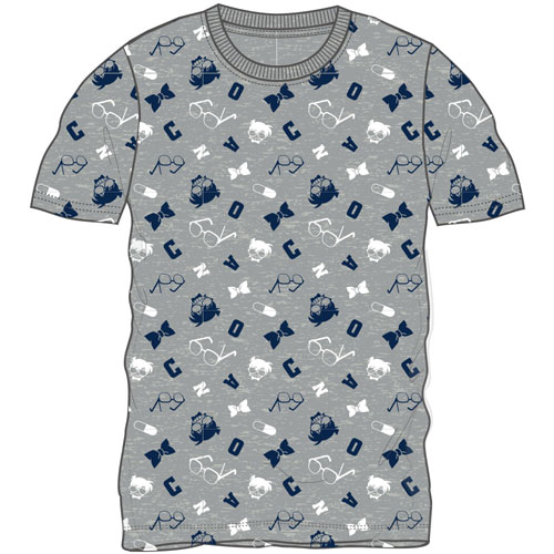 名探偵コナン　総柄半袖Tシャツ（杢グレー）Lサイズ