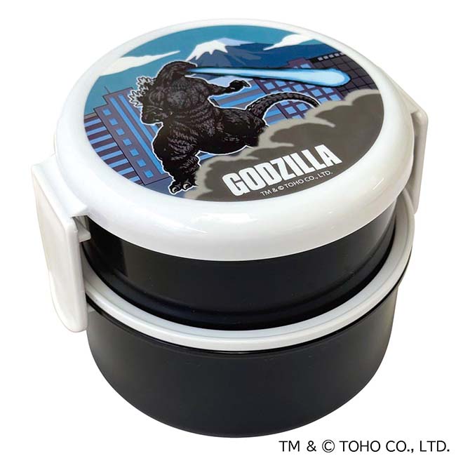 ゴジラ丸型ランチボックス2段