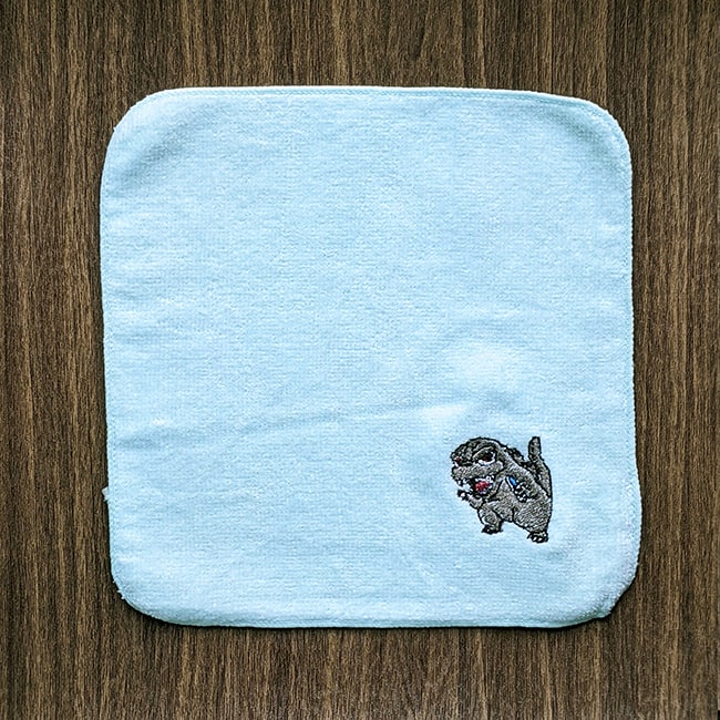 ゴジラ（1984）刺繍ミニタオル　グリーン