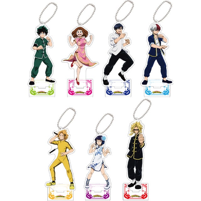 僕のヒーローアカデミア 描き下ろしトレーディングアクリルスタンドキーホルダー カンフーコスチューム第一弾【全7種】ランダム3個セット