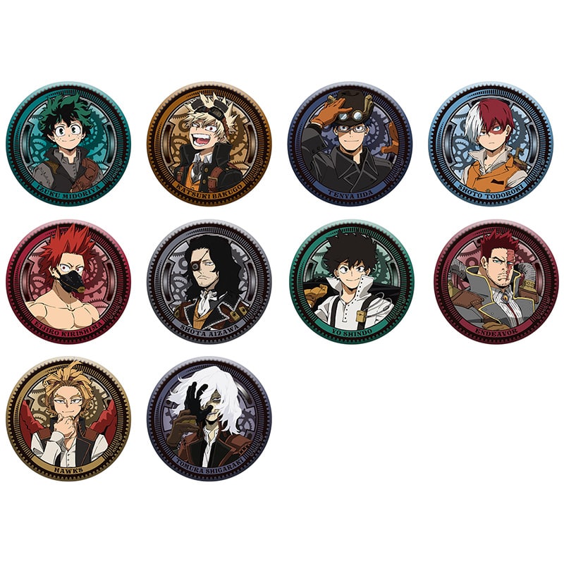 僕のヒーローアカデミア メタル缶バッジコレクション 【全10種】 スチームパンクVer. 10個セット
