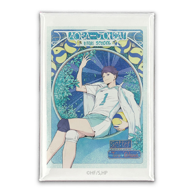 ハイキュー!! 及川 徹 スクエア缶バッジ 飛翔Ver.