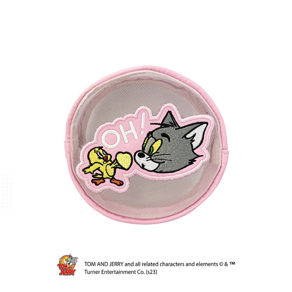 トムとジェリー メッシュポーチ（丸形・ピンク）