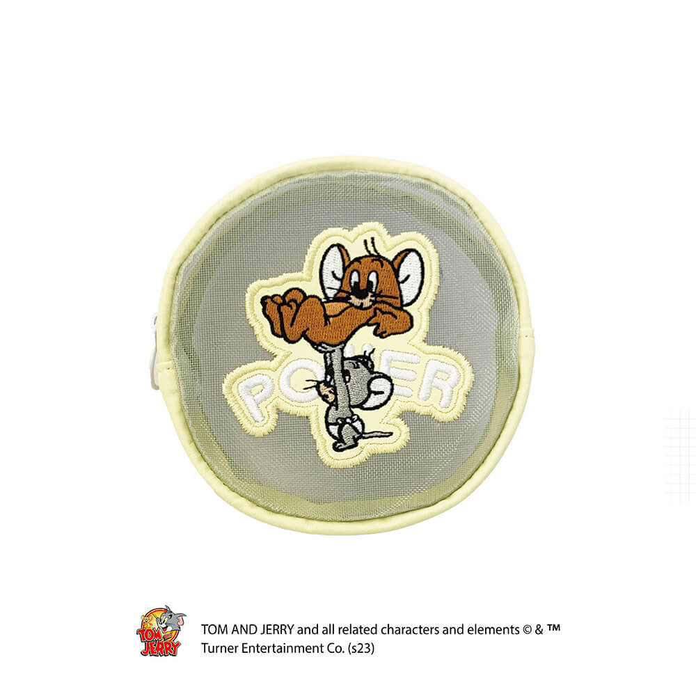 トムとジェリー メッシュポーチ（丸形・イエロー）