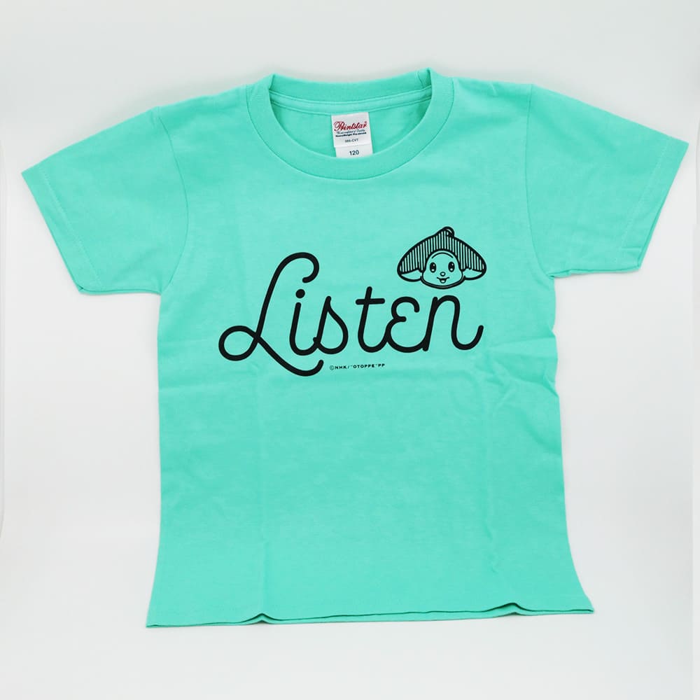 オトッペ　Tシャツ「Listen」ミントグリーン（サイズ120cm）
