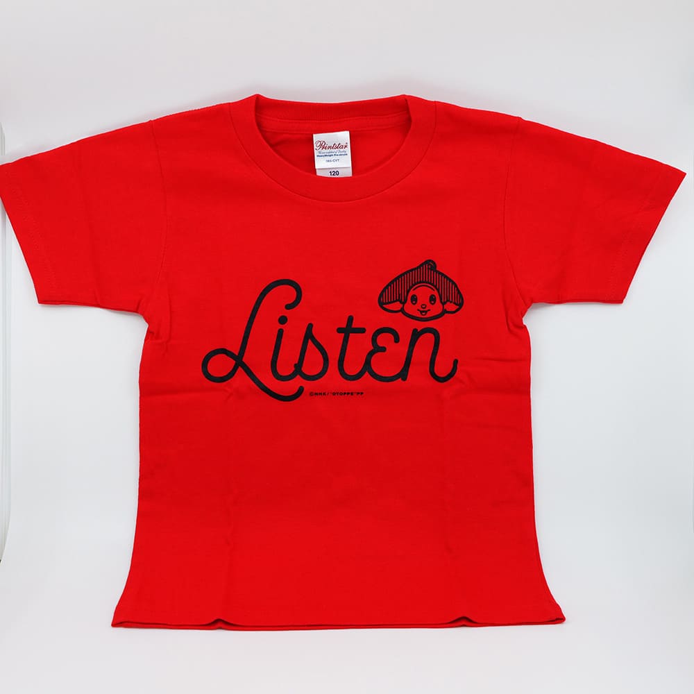 オトッペ　Tシャツ「Listen」レッド（サイズ120cm）