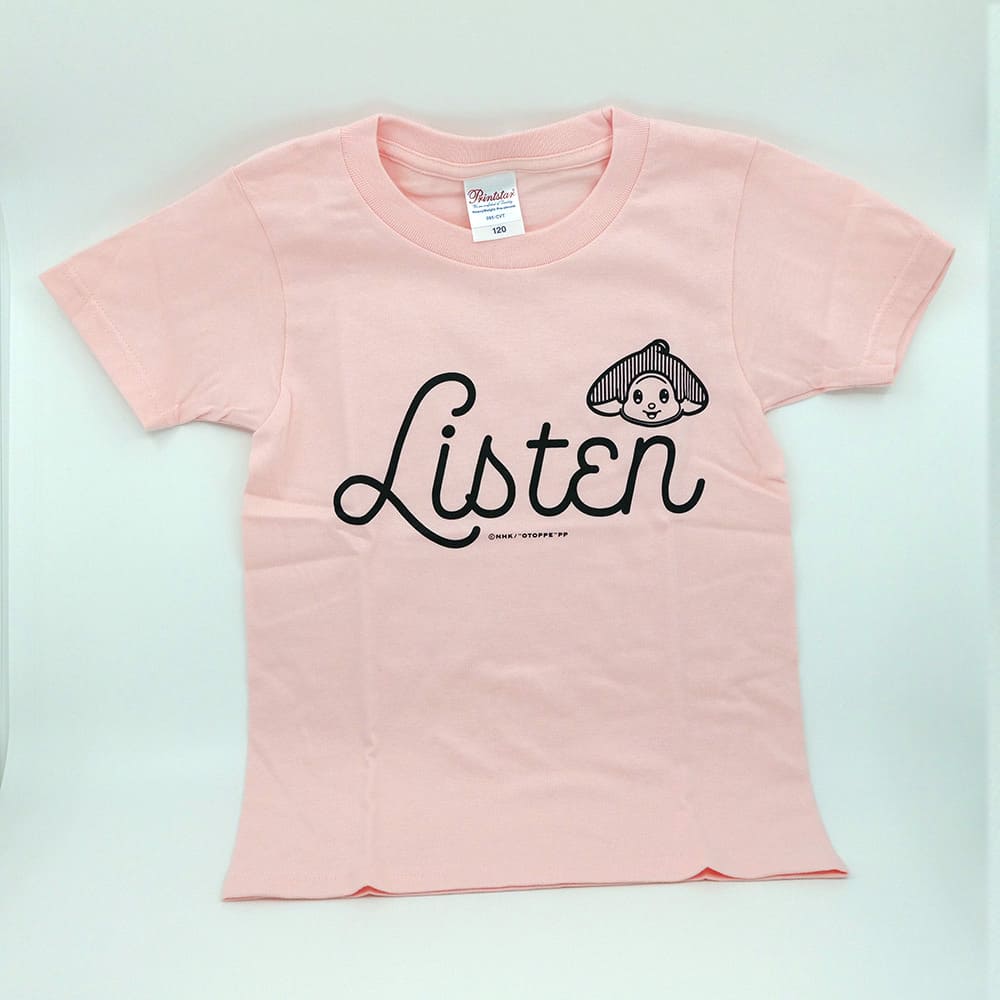 オトッペ　Tシャツ「Listen」ライトピンク（サイズ120cm）
