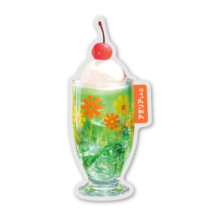 アデリアレトロ透明ステッカー クリームソーダ2