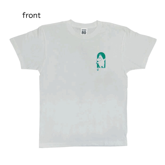 ムーミン80周年 80th記念 Tシャツ半袖 MOOMIN（WH×GN）Mサイズ