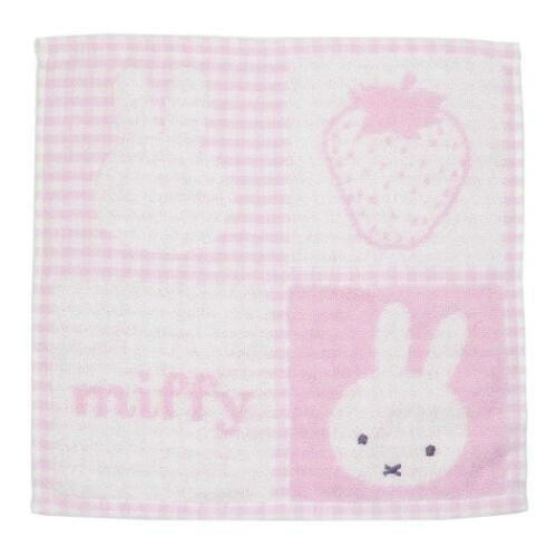 ミッフィー ストロベリー＆チョコレート スクエアギンガムタオル ピンク