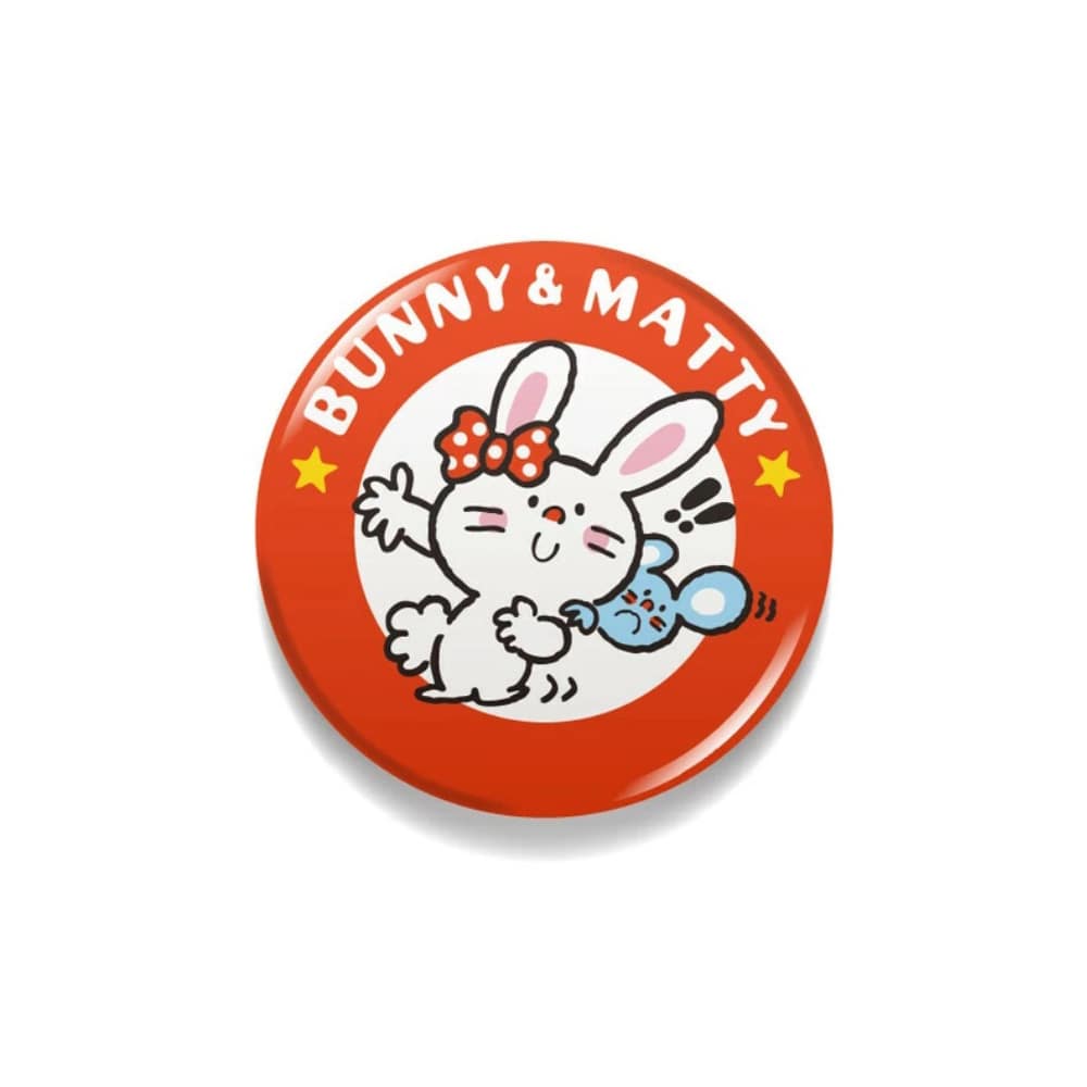 サンリオ懐かしいシリーズ バニー＆マッティ76mm缶バッジLCB-195